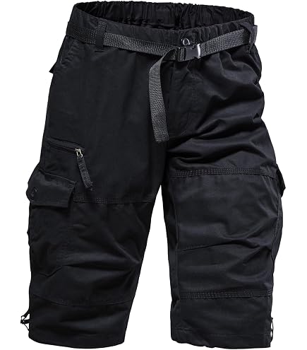 Amazon.com: Maiyifu-GJ Men's 3/4 Long Cargo Shorts Loose Fit Below